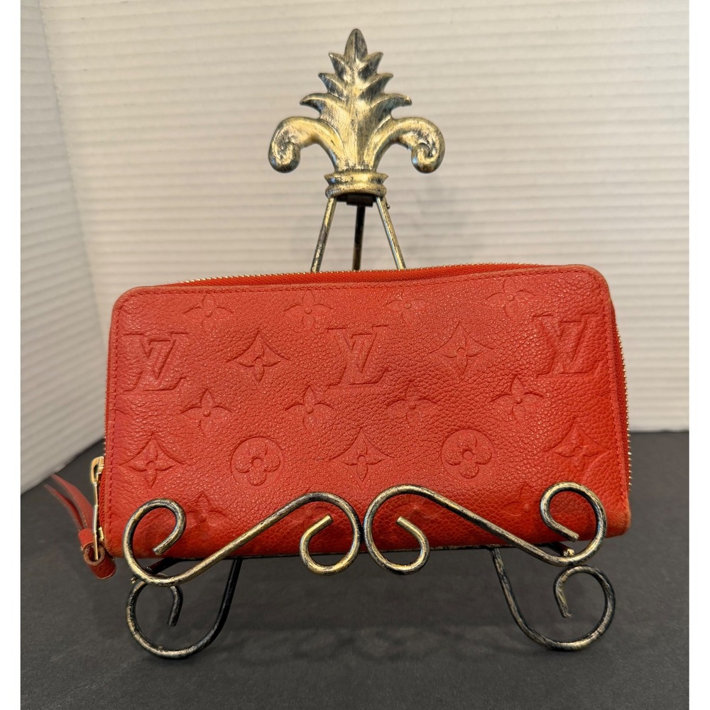Louis Vuitton Zippy‎ Wallet Red Monogram Empreinte Leather M61865